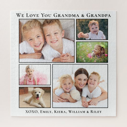 祖父母があなたを愛すパーソナライズされたる写真 ジグソーパズル (縦)