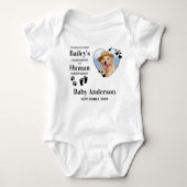 祖父母がペットドカスタムッグの写真をアップ（新規） ベビーボディスーツ (正面)