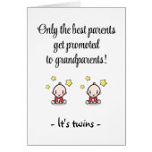 祖父母が双子のお祝いカード (正面)