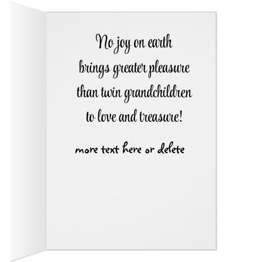 祖父母が双子のお祝いカード (内側 (右))