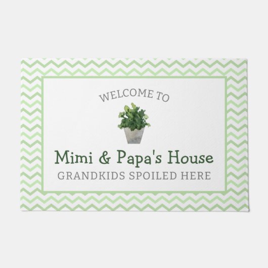 祖父母が育てた庭の孫 ドアマット (正面)