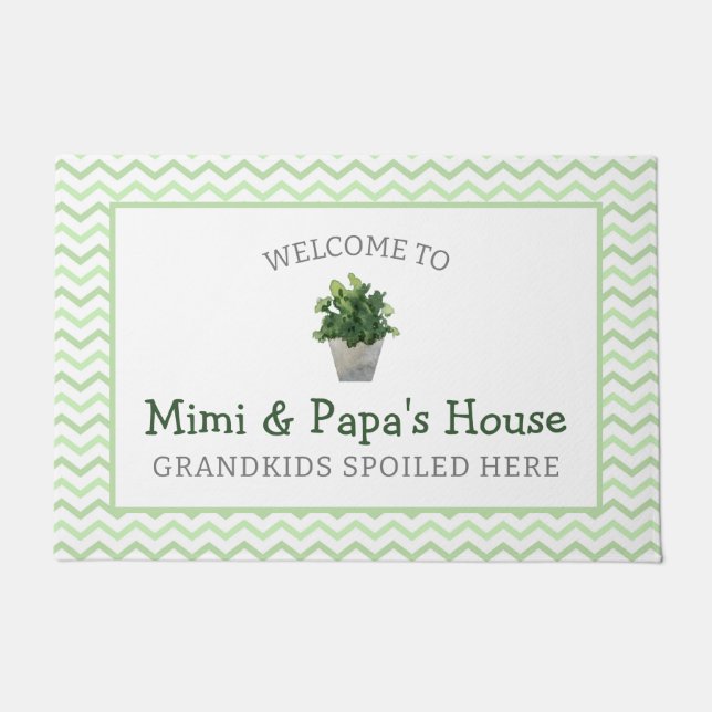 祖父母が育てた庭の孫 ドアマット (正面)