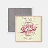 祖父母が2025年生まれたばかりの新ベビーになる マグネット (正面/裏面)