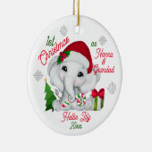 祖父母としてかわいい象としてのクリスマス第1回 セラミックオーナメント (右)