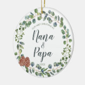 祖父母としてのカスタマイズ可能なニックネームのクリスマス セラミックオーナメント (左)