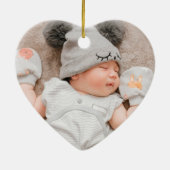 祖父母としてのハート型初めてのクリスマス セラミックオーナメント (裏面)