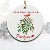 祖父母としてのミニマル初めてのクリスマス セラミックオーナメント