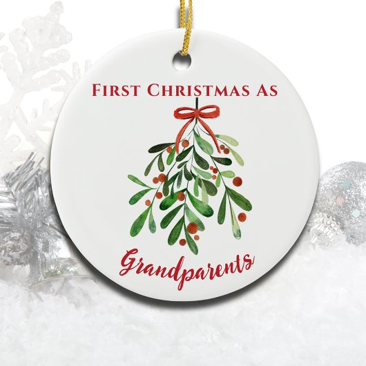 祖父母としてのミニマル初めてのクリスマス セラミックオーナメント