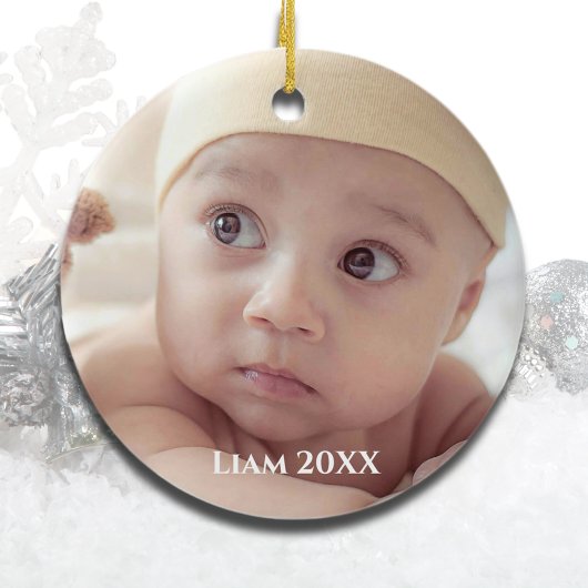 祖父母としてのミニマル初めてのクリスマス セラミックオーナメント