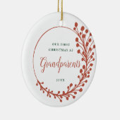 祖父母としての初めてのクリスマスパーソナライズされた セラミックオーナメント (右)