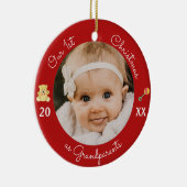 祖父母としての初めてのクリスマスフォトオーナメント セラミックオーナメント (右)