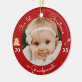 祖父母としての初めてのクリスマスフォトオーナメント セラミックオーナメント (左)