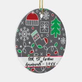 祖父母としての初めてのクリスマス セラミックオーナメント (右)