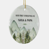 祖父母としての初めてのクリスマス セラミックオーナメント (右)