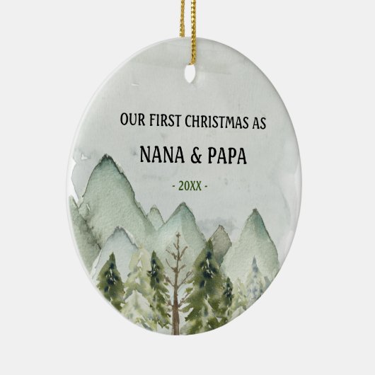 祖父母としての初めてのクリスマス セラミックオーナメント (右)