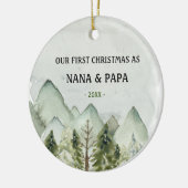 祖父母としての初めてのクリスマス セラミックオーナメント (左)