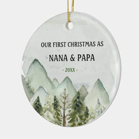 祖父母としての初めてのクリスマス セラミックオーナメント (左)
