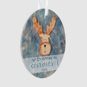 祖父母としてクリスマスかわいい鹿の休日 オーナメント (正面)