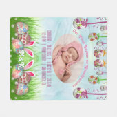 祖父母として初めての復活祭ピンクベビー フリースブランケット (正面(横))