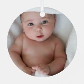 祖父母として可愛い初めてのクリスマス メタルオーナメント (裏面)