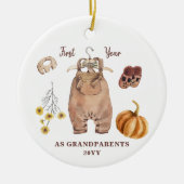 祖父母として1年目の写真bohoミニマリストなし セラミックオーナメント (正面)