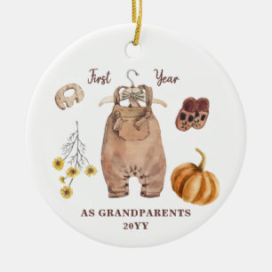 祖父母として1年目の写真bohoミニマリストなし セラミックオーナメント