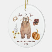 祖父母として1年目の写真bohoミニマリストなし セラミックオーナメント (左)