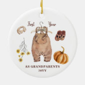 祖父母として1年目の写真bohoミニマリストなし セラミックオーナメント (裏面)