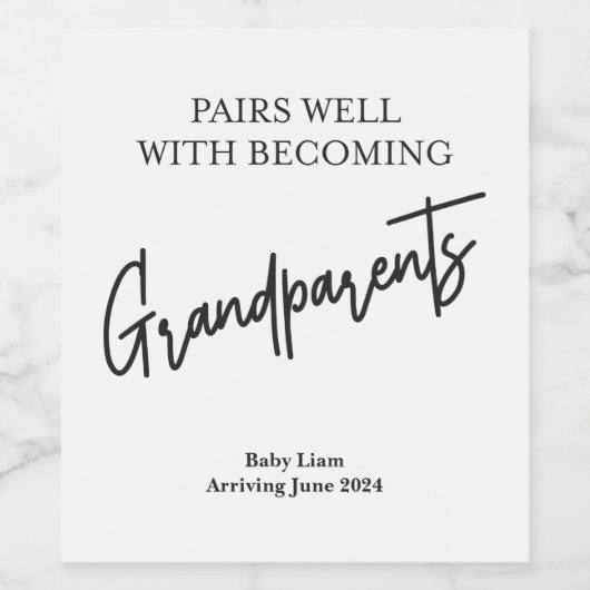 祖父母となるパーソナライズされたワインラベル ワインラベル (シングルラベル)