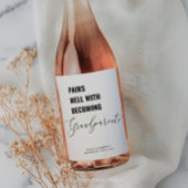 祖父母とベビー発表のペアを組む ワインラベル