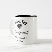 祖父母に昇格パーソナライズされたベビー名 ツートーンマグカップ (正面左)