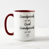 祖父母に昇進する |妊娠のお知らせ マグカップ (左)