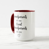 祖父母に昇進する |妊娠のお知らせ マグカップ (正面左)