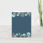 祖父母に明らかにする野生の青フローラ妊娠 案内状 (裏面)