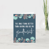 祖父母に明らかにする野生の青フローラ妊娠 案内状 (正面)