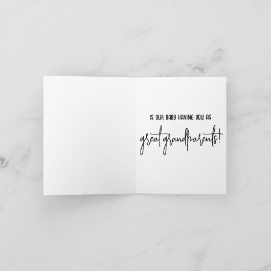 祖父母に明らかにする野生の青フローラ妊娠 案内状 (内部)