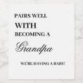 祖父母のおじいちゃんになるのに対して ワインラベル (シングルラベル)