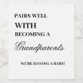 祖父母のおばあちゃんになれるペア ワインラベル (シングルラベル)