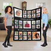 祖父母のおばあちゃんのコラージュおじいちゃん フリースブランケット