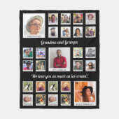 祖父母のおばあちゃんのコラージュおじいちゃん フリースブランケット (正面)