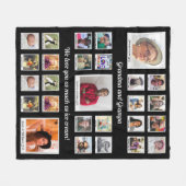 祖父母のおばあちゃんのコラージュおじいちゃん フリースブランケット (正面(横))