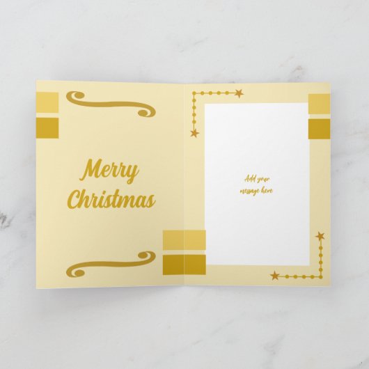 祖父母のためのクリスマスハグ金ゴールドとクリーム シーズンカード (内部)