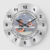 祖父母のためのパーソナライズな写真のギフト ラージ壁時計 (正面)