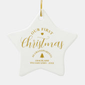 祖父母のための初めてのクリスマス 名前入り記念品 セラミックオーナメント (正面)