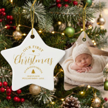 祖父母のための初めてのクリスマス 名前入り記念品