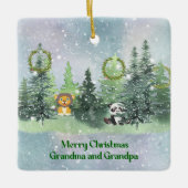 祖父母のための森のクリスマス セラミックオーナメント (正面)