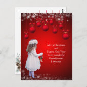 祖父母のための甘いクリスマスカード ポストカード (正面/裏面)