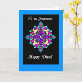 祖父母のためのDiwaliの挨拶状 カード (黄色い花)