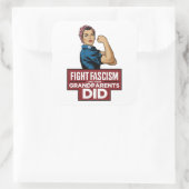 祖父母のようにファシズムと戦う スクエアシール (バッグ)