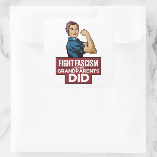 祖父母のようにファシズムと戦う スクエアシール (バッグ)